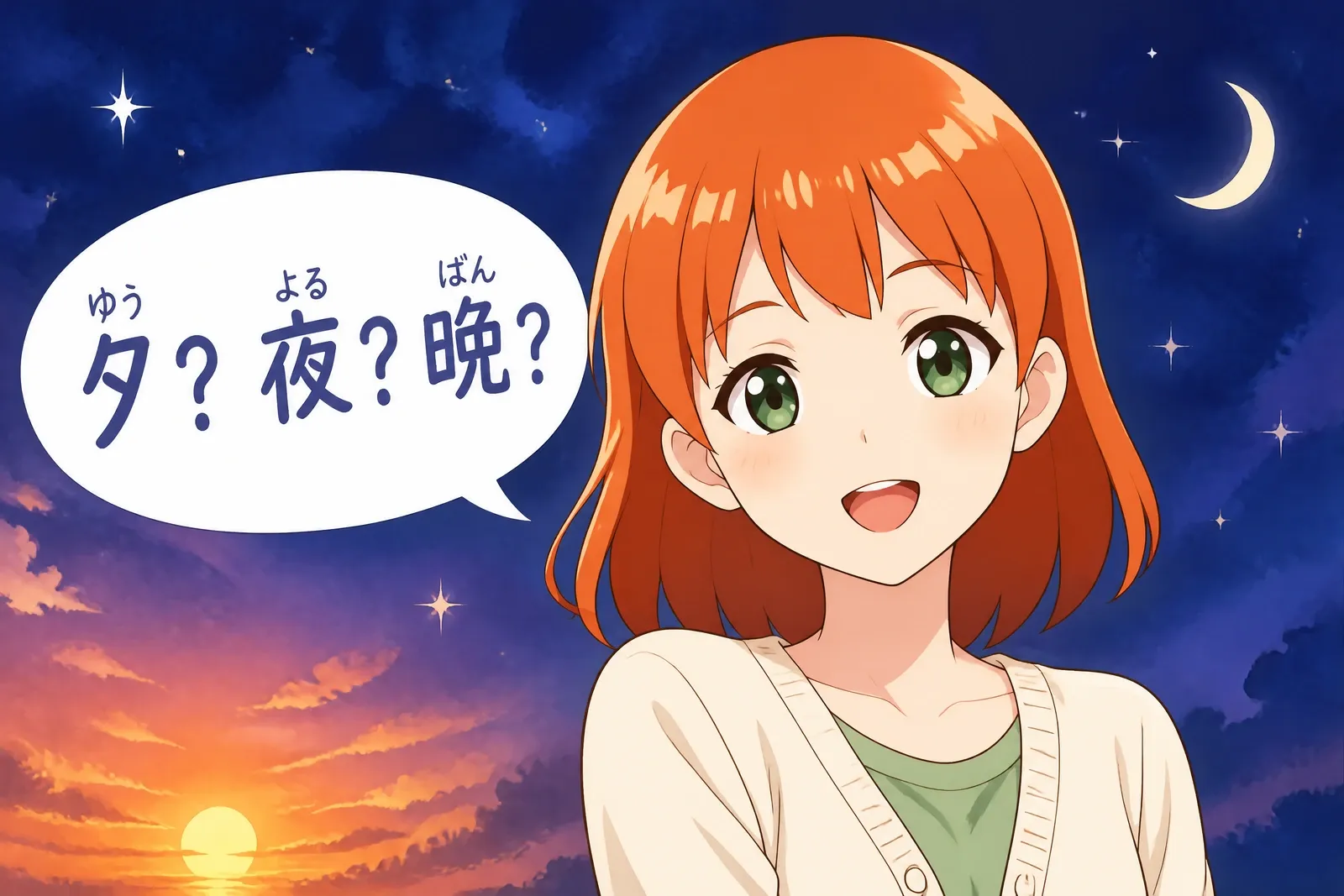 Différences entre 夕, 夜, et 晩 : les nuances soir et nuit en japonais